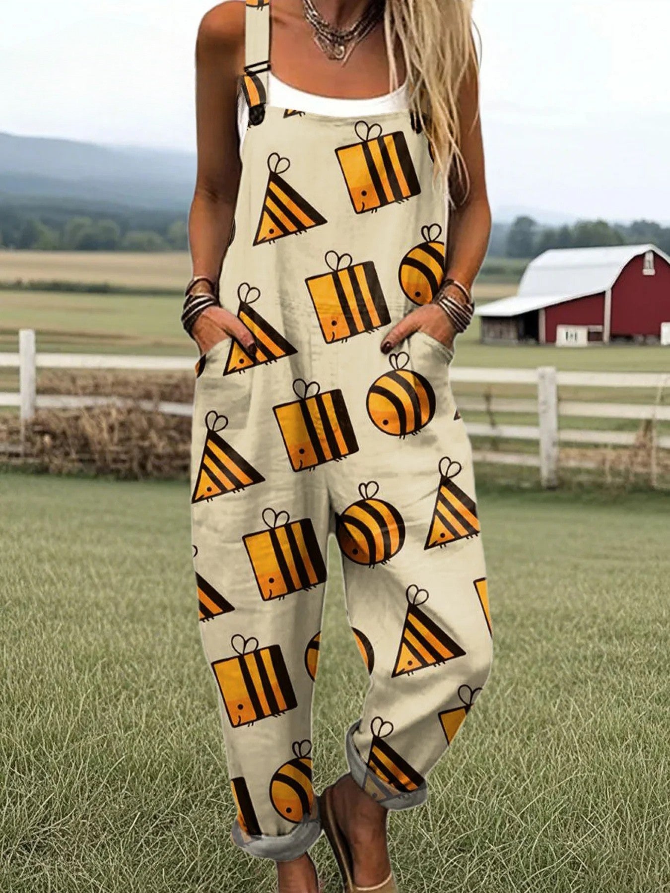 Women's Jumpsuit - Vintage Floral Design, Comfort and Wide Leg Style