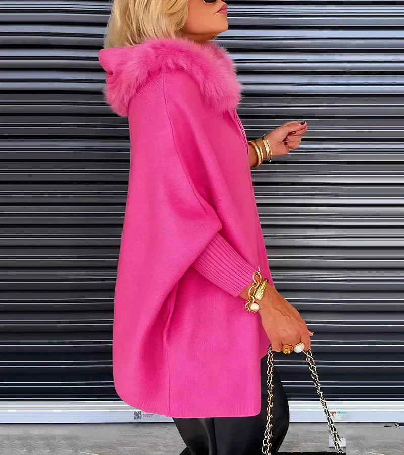 Catherine | Casual Hooded Coat with Fur Collar