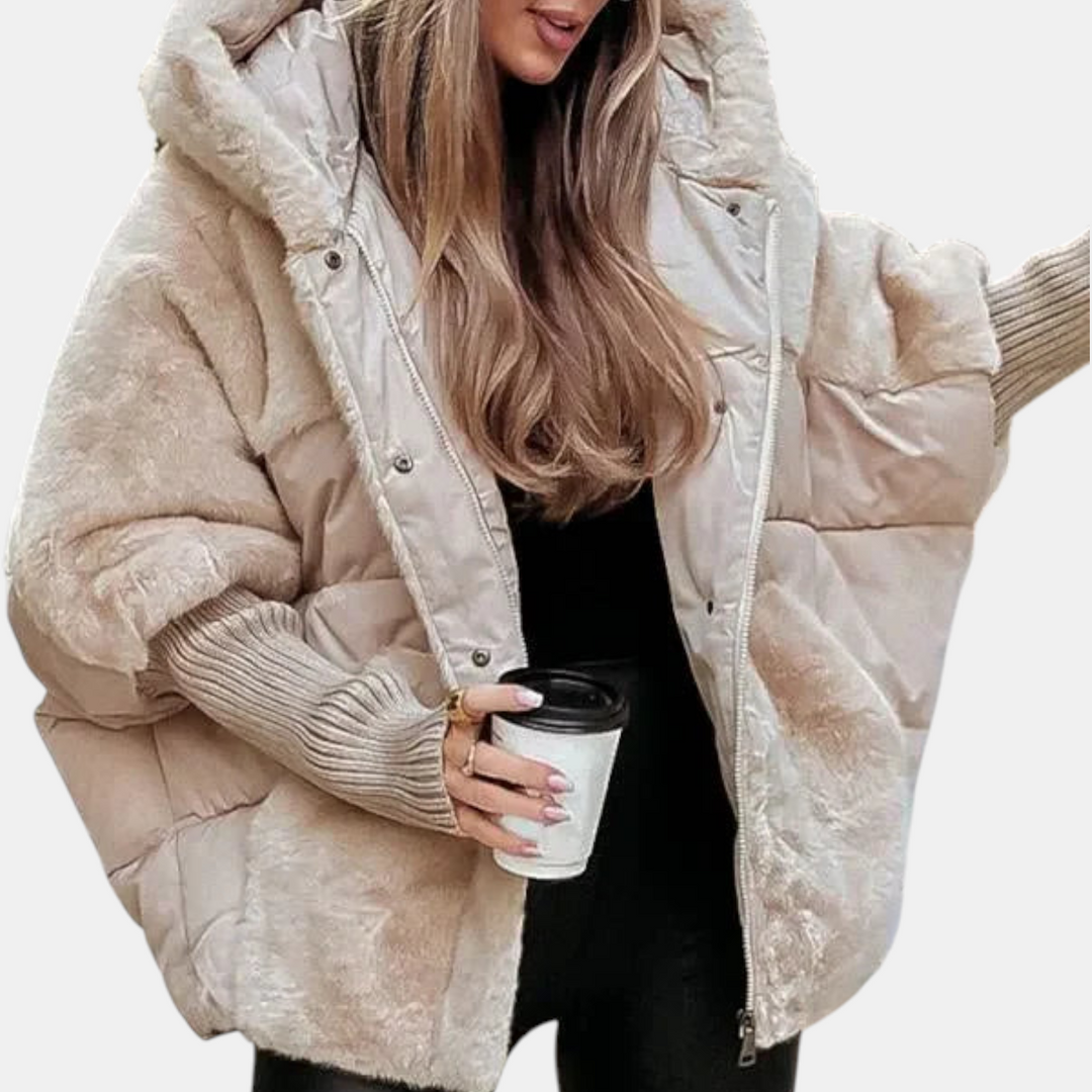 Penelope | Oversized Hooded Patchwork Puffer Jacket