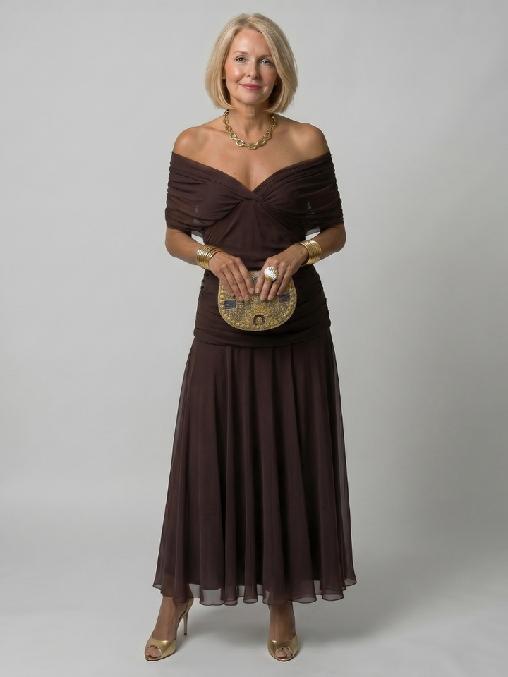Vestido  Éden – Fluidez com Decote