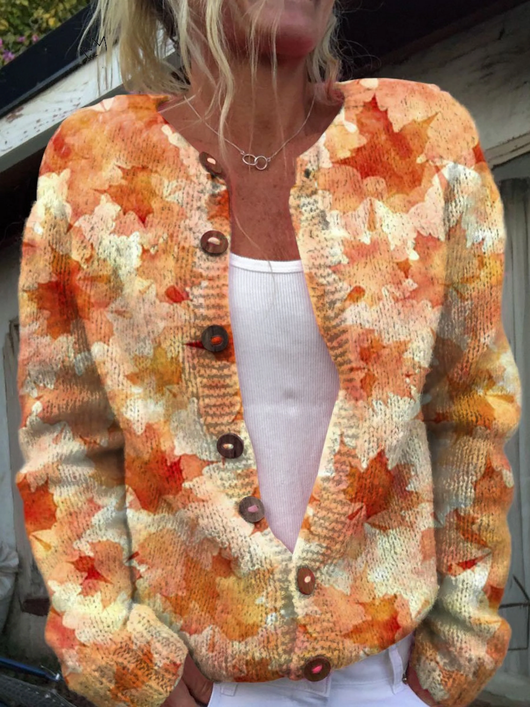 Daisy | Art Print Buttoned Cardigan