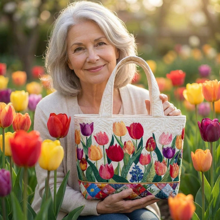 Mala Artesanal · Jardim de Tulipas