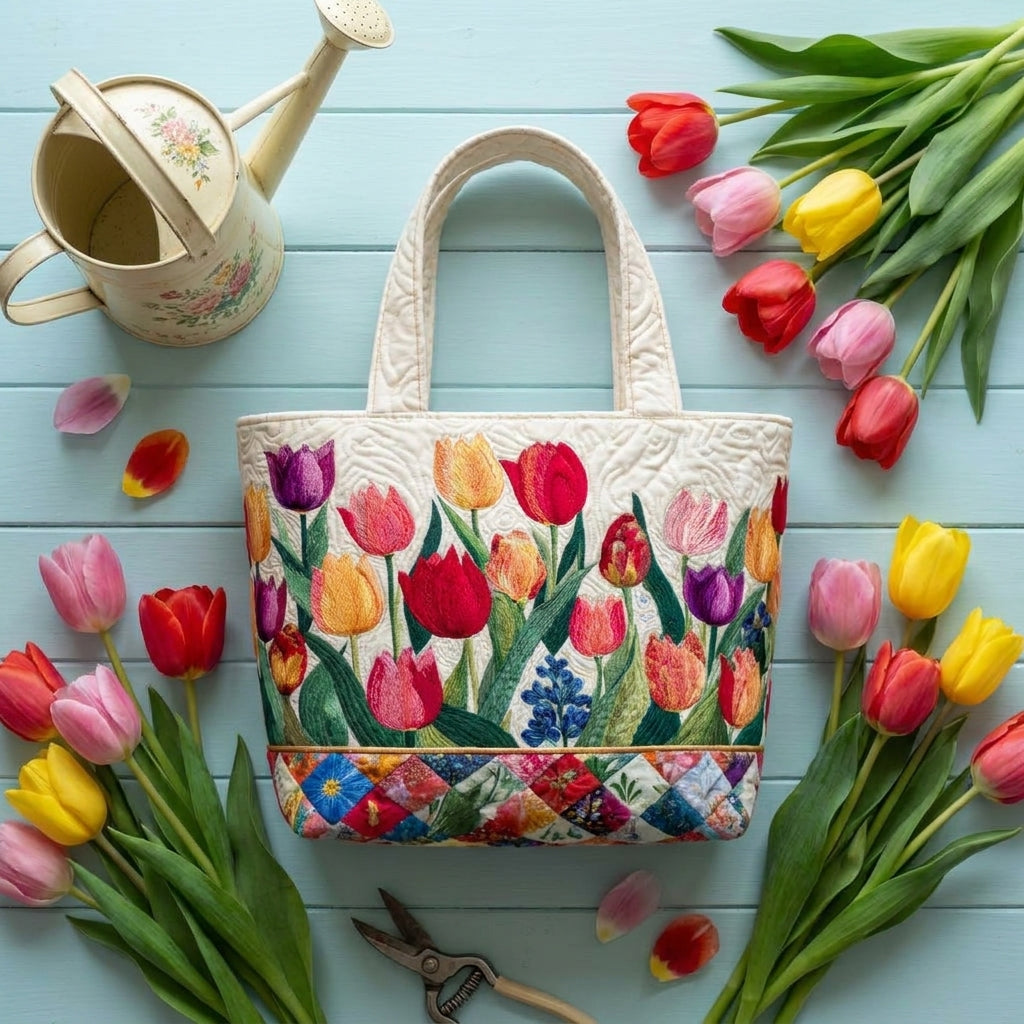 Mala Artesanal · Jardim de Tulipas