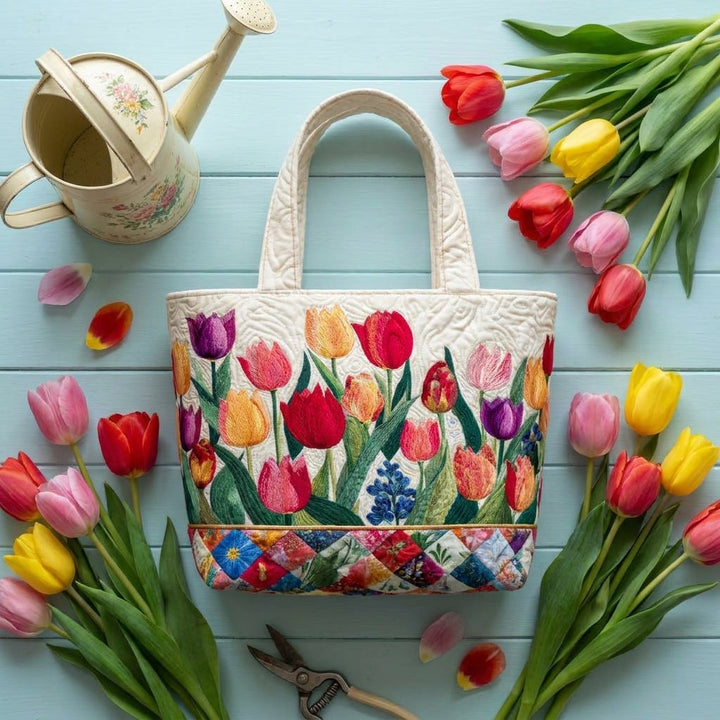 Mala Artesanal · Jardim de Tulipas