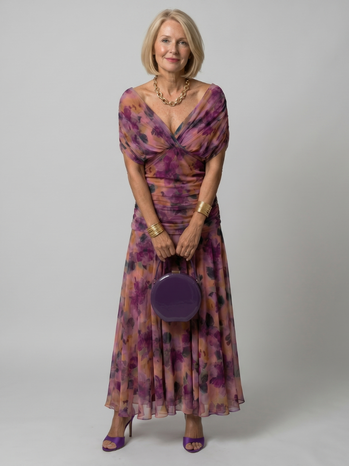 Vestido  Éden – Fluidez com Decote