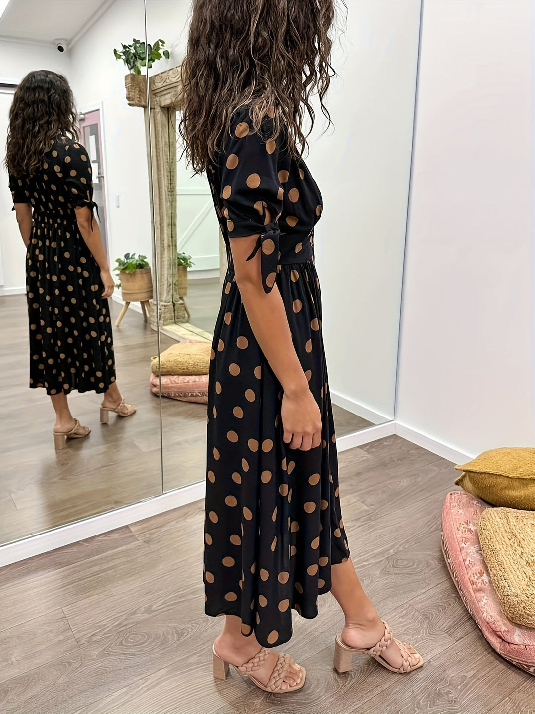 Nipa - Polka Dot V-Neck Dress