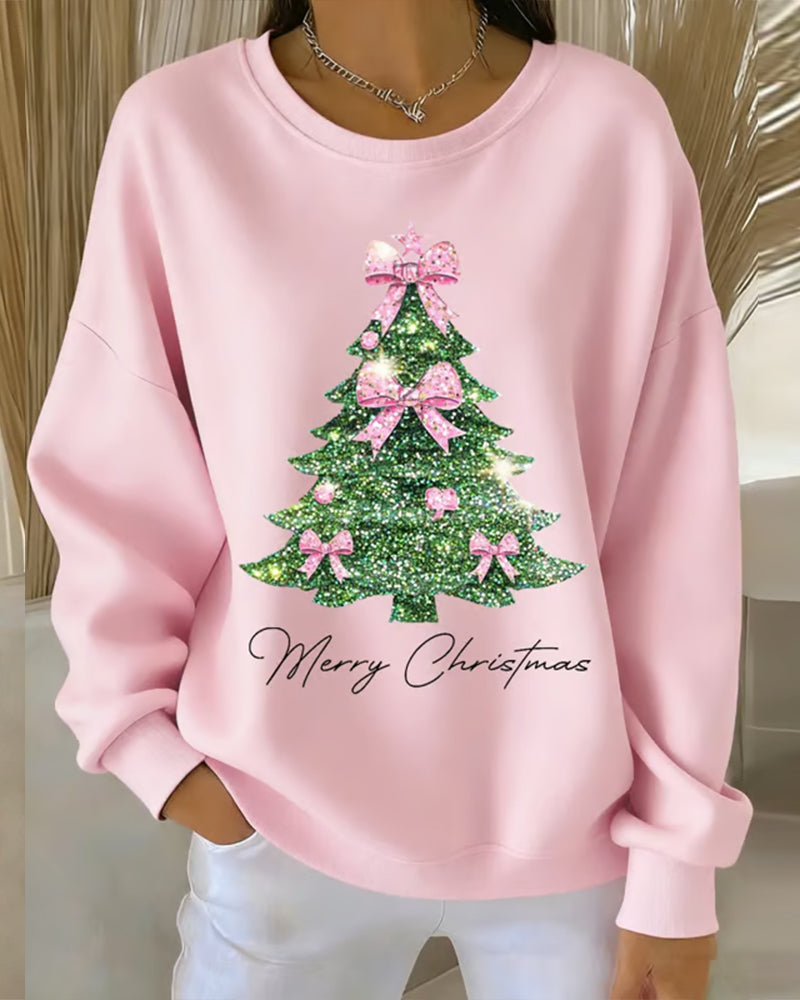Elvera | Long Sleeve Christmas Print Sweatshirt