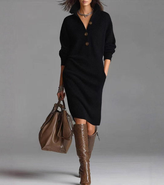 Jessica | Elegant Winter Dress with Buttons