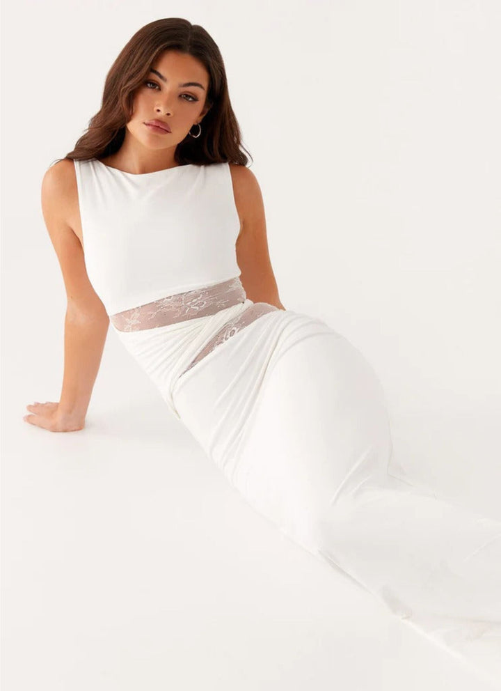 Leni | Black dress with Subtle Cutouts and Lacing