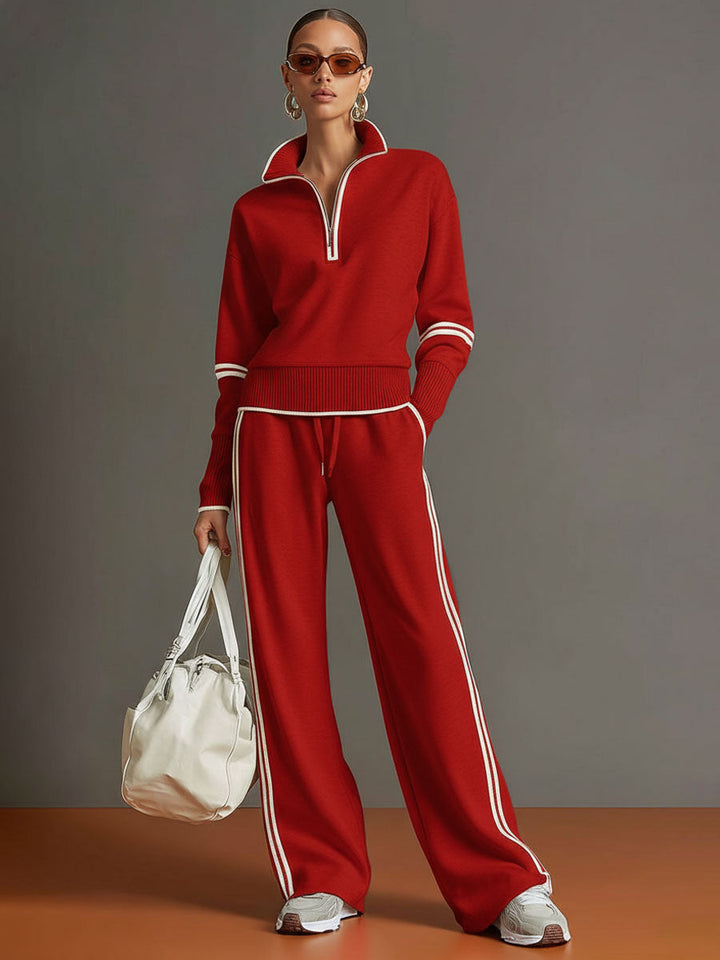 Vera - Conjunto Desportivo Retro com Meio Zíper