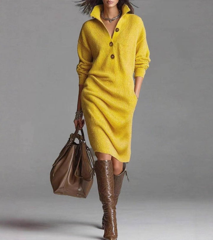 Jessica | Elegant Winter Dress with Buttons