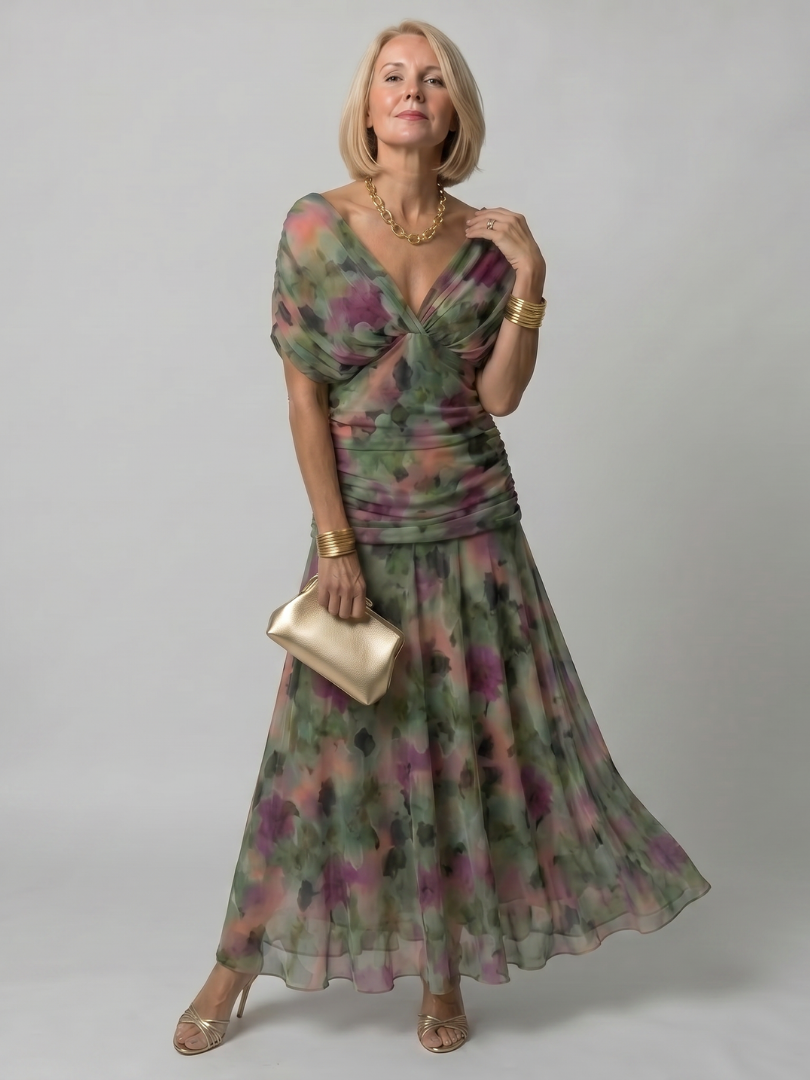 Vestido  Éden – Fluidez com Decote