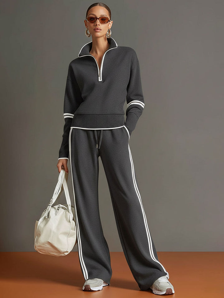 Vera - Conjunto Desportivo Retro com Meio Zíper