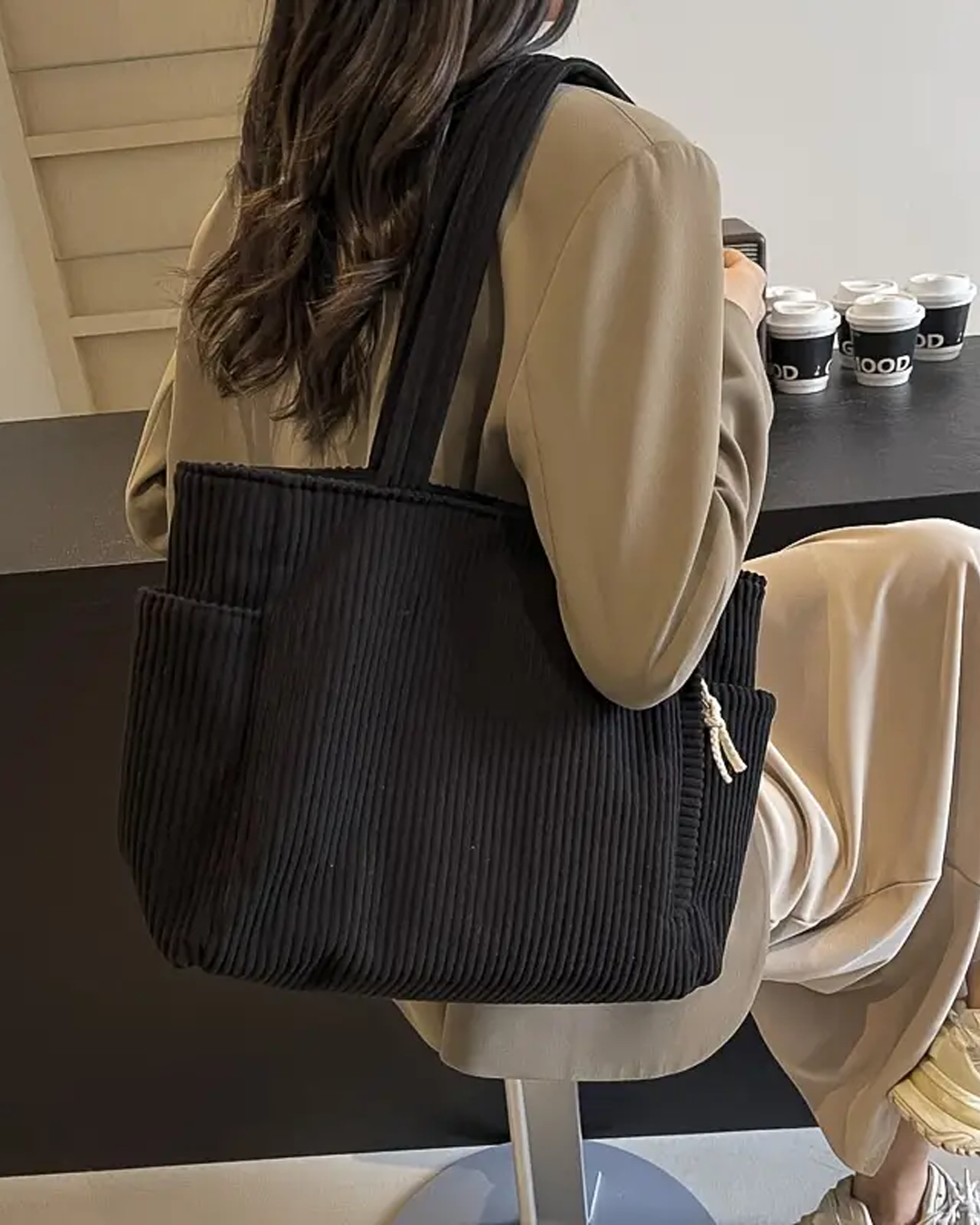Sally | Ribbed Tote Bag