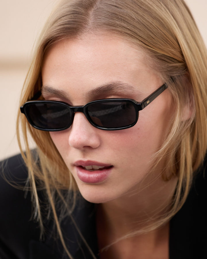 Rectangular Sunglasses Mae Amber Tort Blue