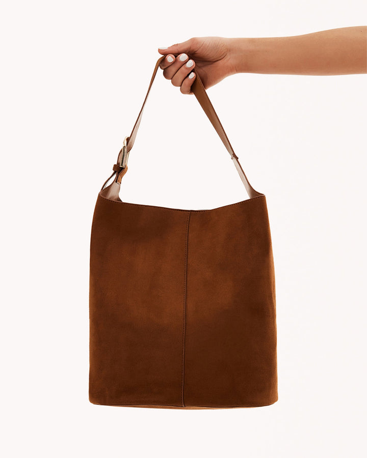 Cali Suede Beige Shoulder Bag