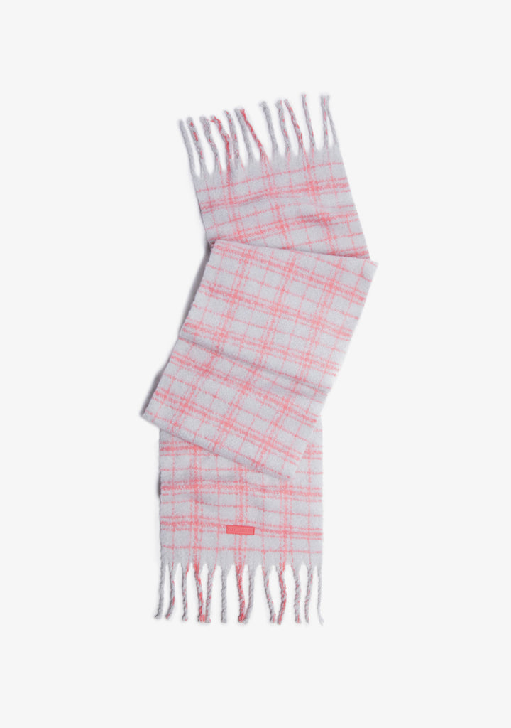 Bucket Shiny Silver + Nordic Bomb Plaid Scarf Grey Kalk
