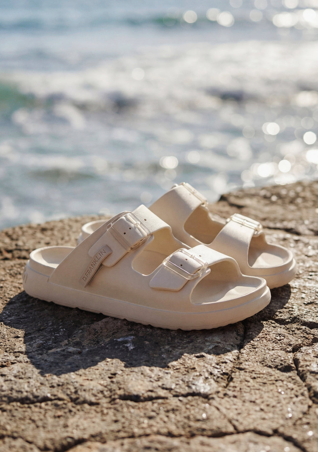 Double Buckle Sandals Cream Vibe Foam