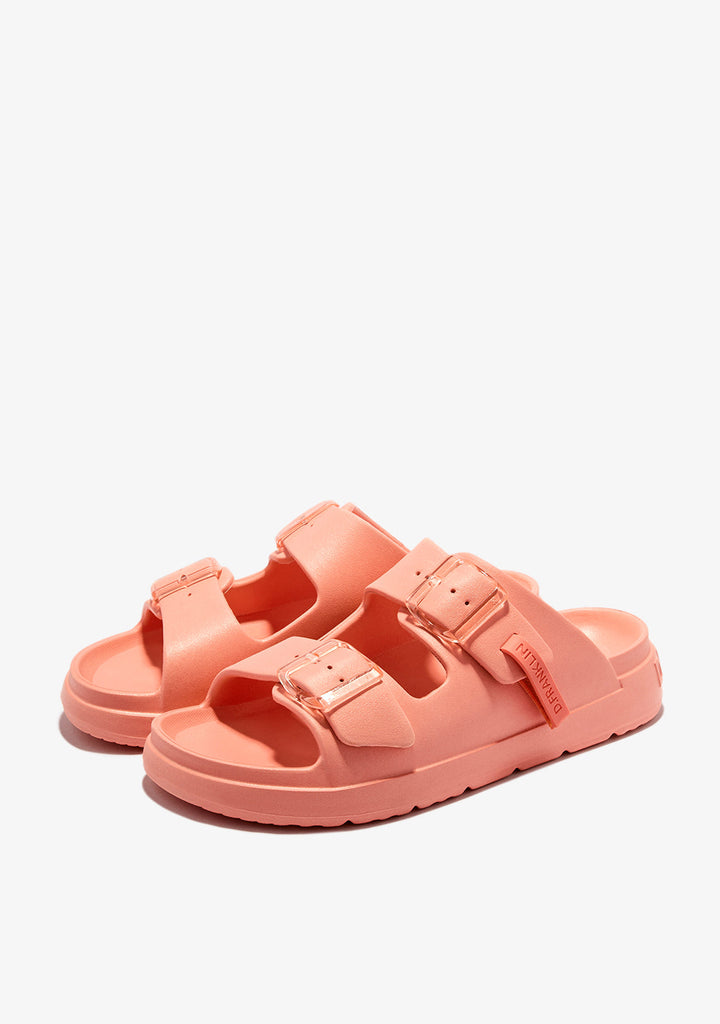 Double Buckle Sandals Orange Vibe Foam