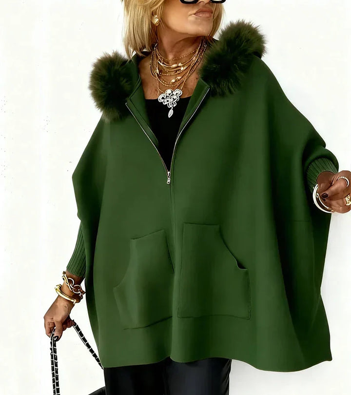 Catherine | Casual Hooded Coat with Fur Collar