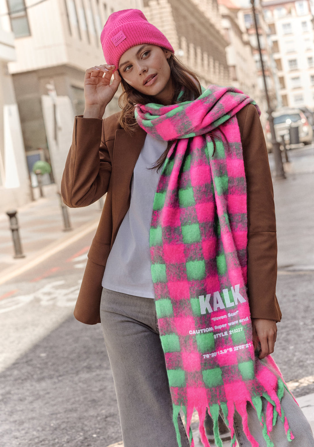 Scarf Vision Green & Fuchsia