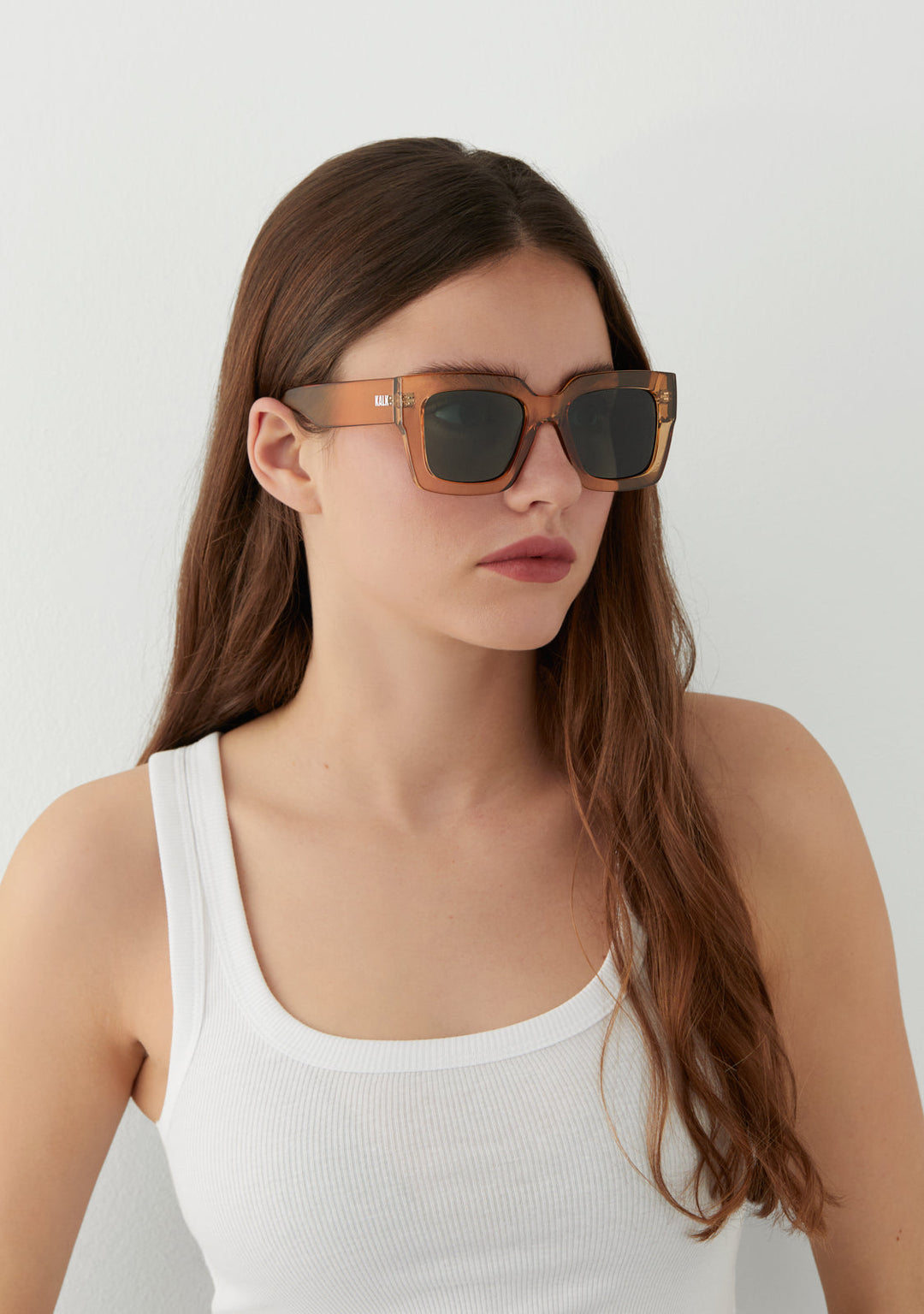 Green Sunglasses Audrey Trans Amber