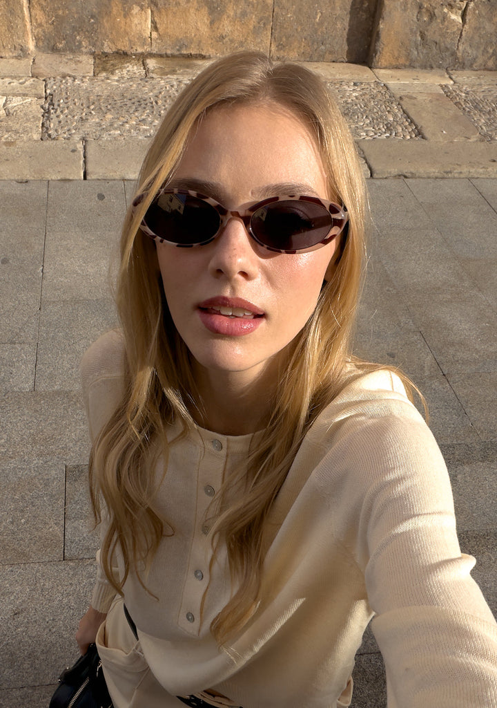 Oval Sunglasses Diana Tort Black