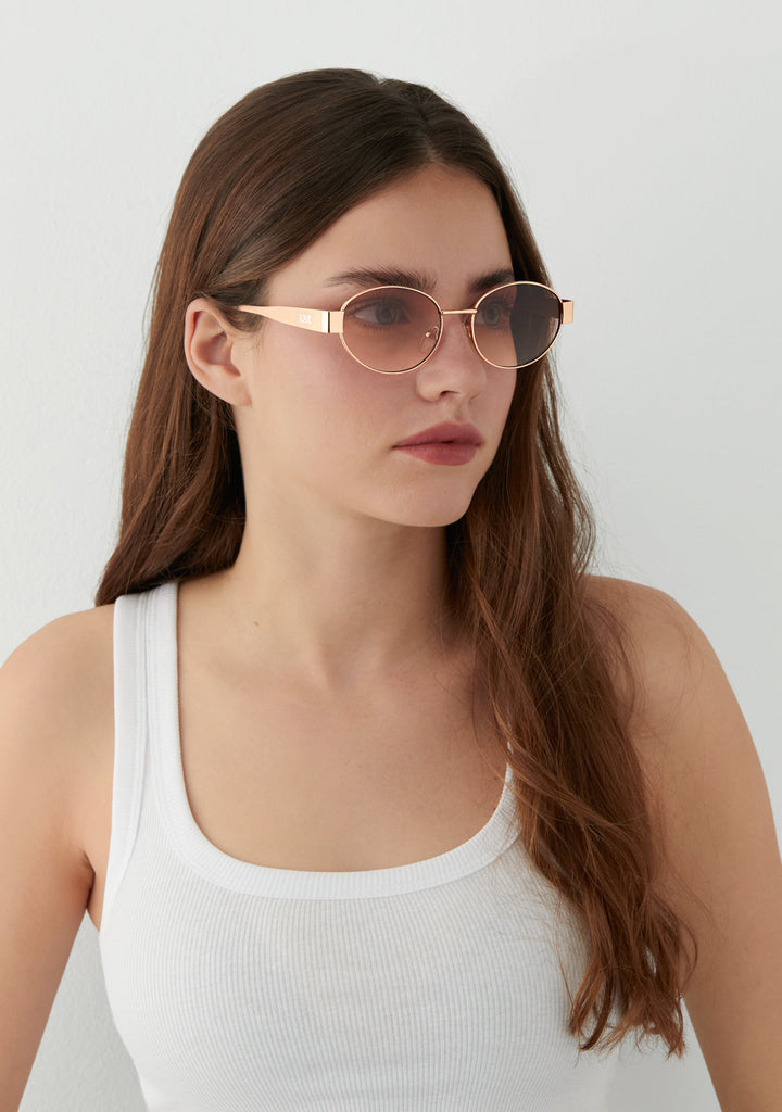 Oval Sunglasses Gaia Gold Pink
