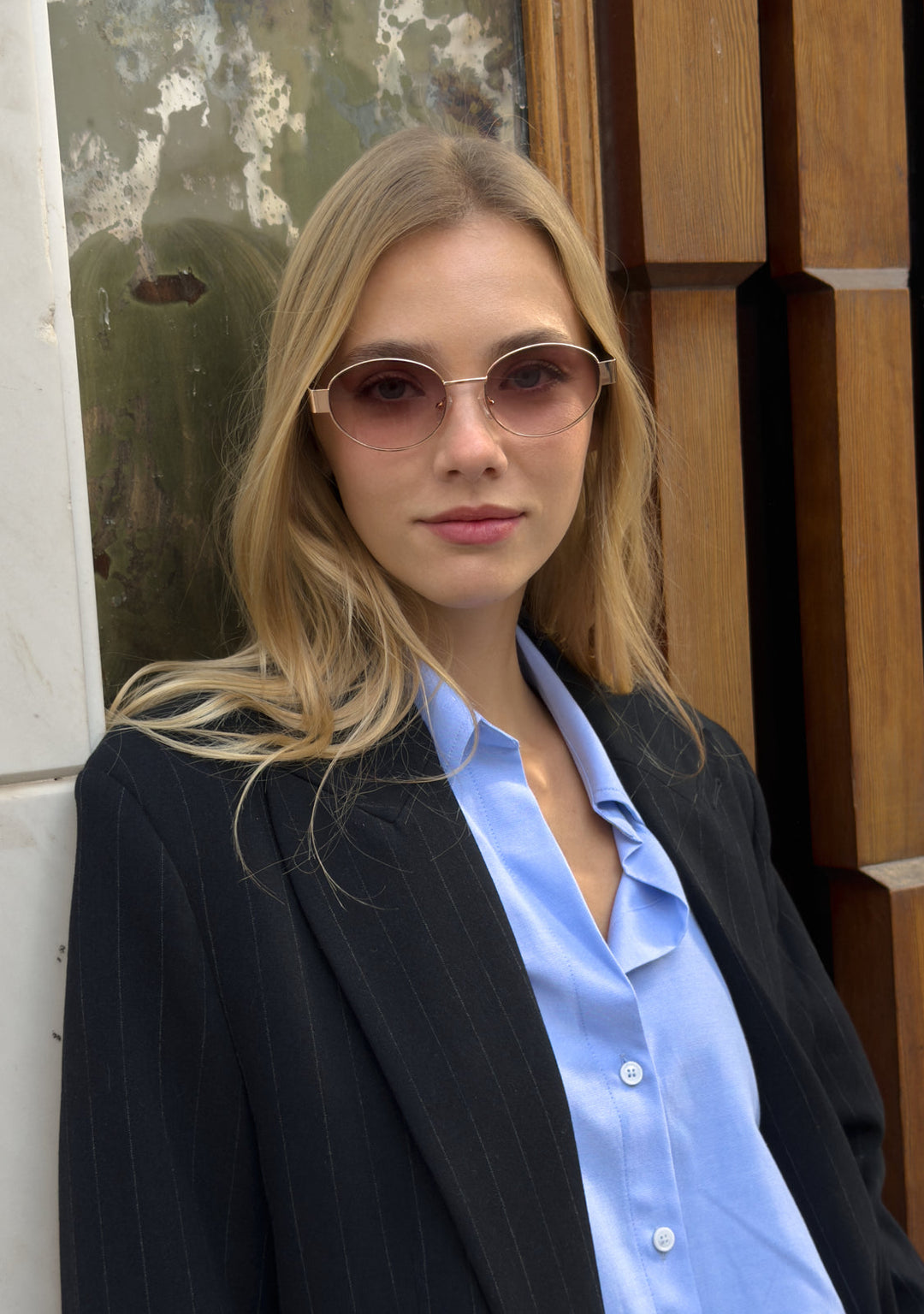 Oval Sunglasses Gaia Gold Pink