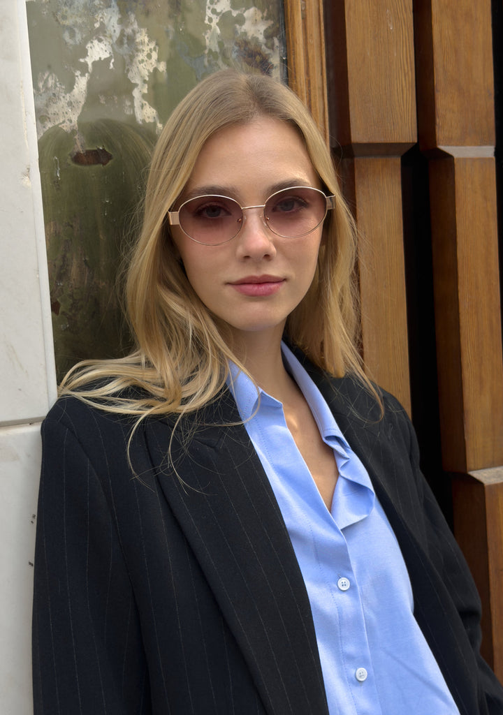 Oval Sunglasses Gaia Gold Pink