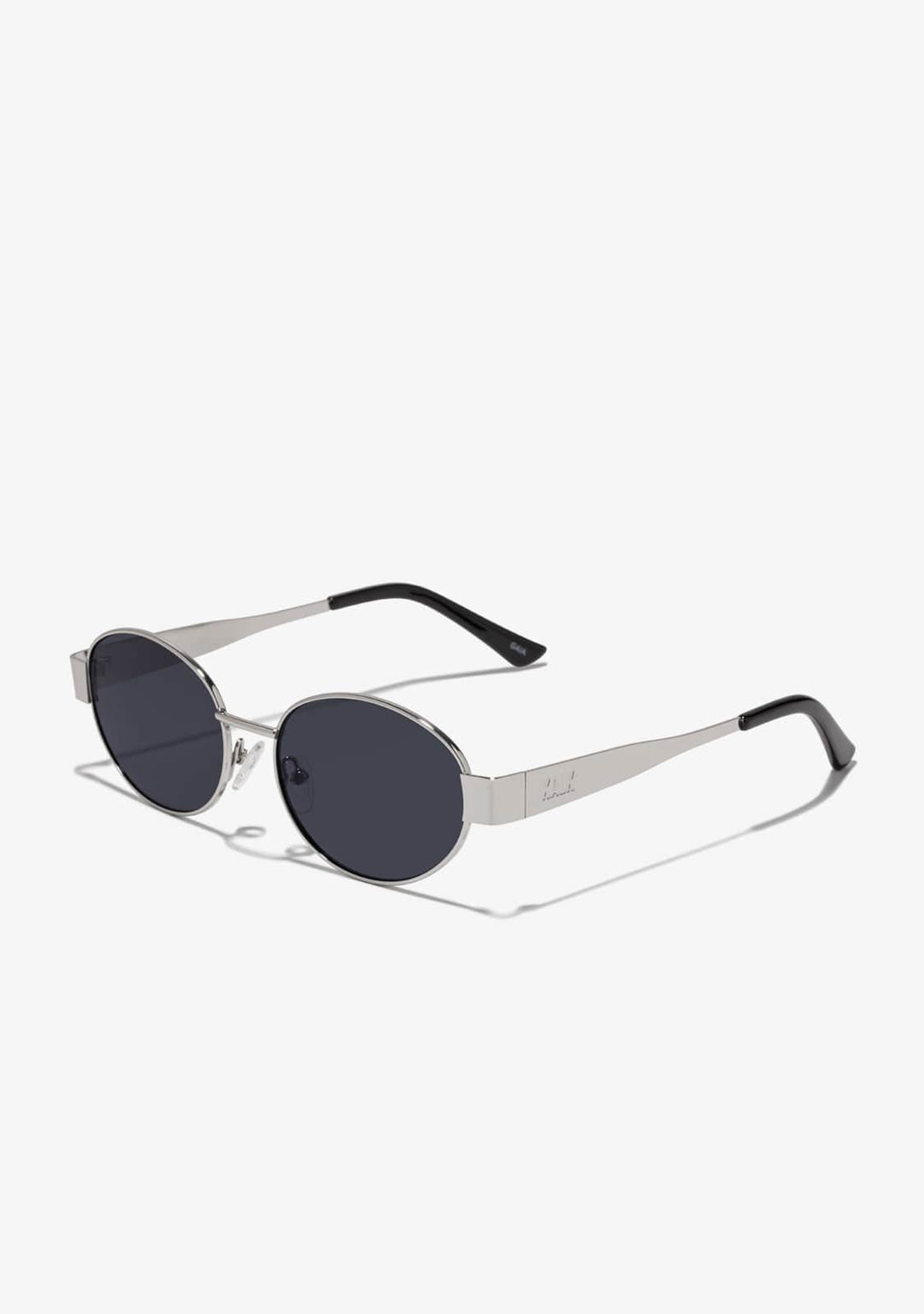 Oval Sunglasses Gaia Silver Black