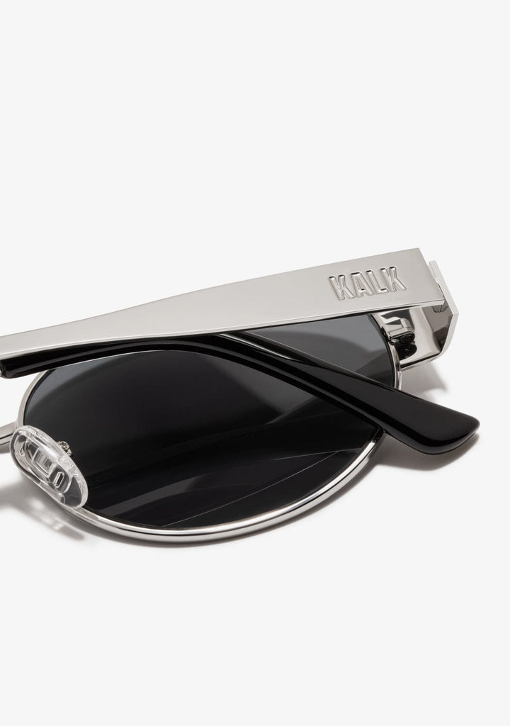 Oval Sunglasses Gaia Silver Black