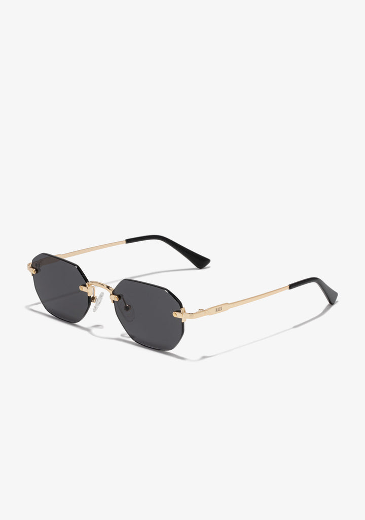 Gold Sunglasses With Black Lenses Faye