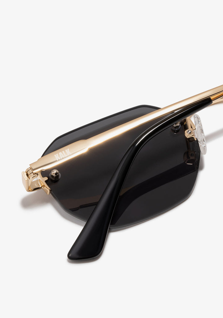Gold Sunglasses With Black Lenses Faye