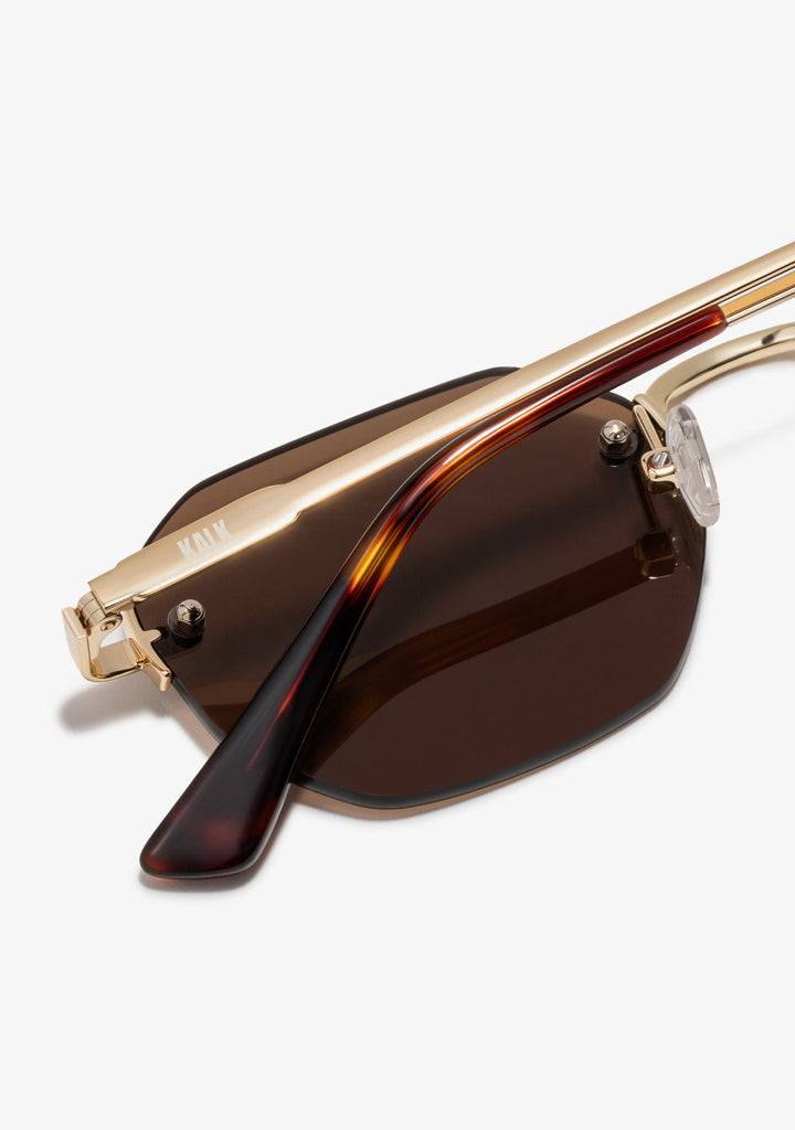 Gold Sunglasses With Brown Lenses Faye