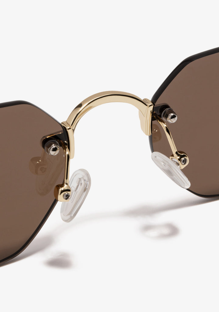 Gold Sunglasses With Brown Lenses Faye
