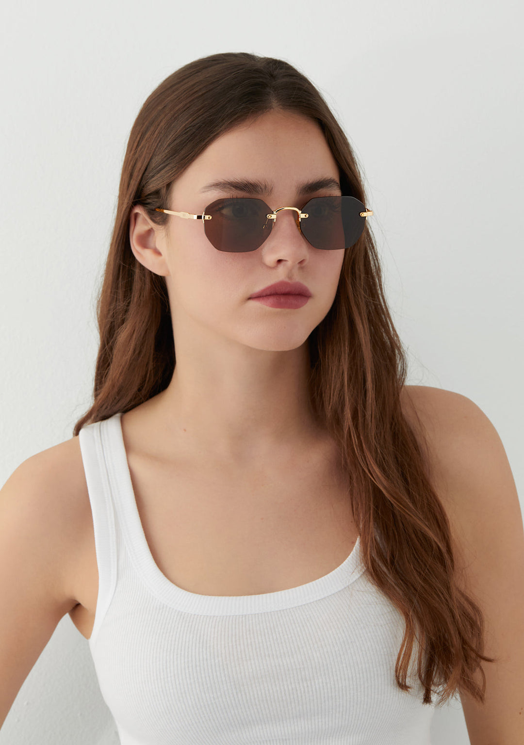 Gold Sunglasses With Brown Lenses Faye