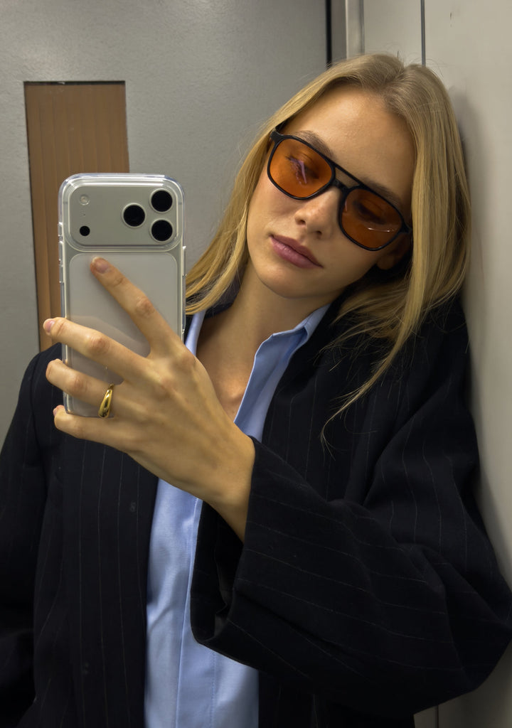 Aviator Sunglasses Nora Black Orange