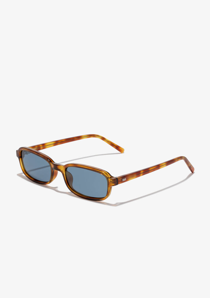 Rectangular Sunglasses Mae Amber Tort Blue