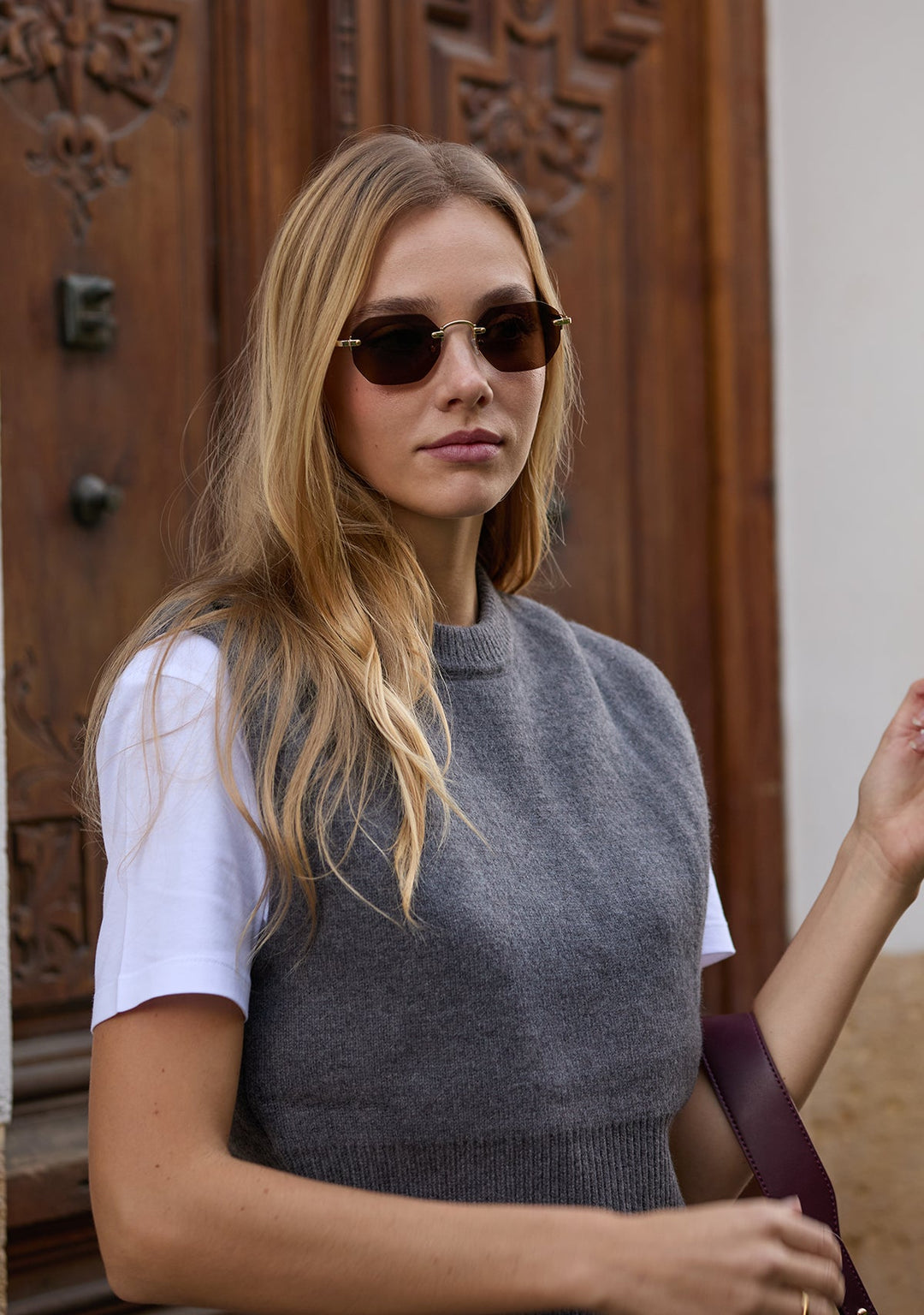 Gold Sunglasses With Brown Lenses Faye