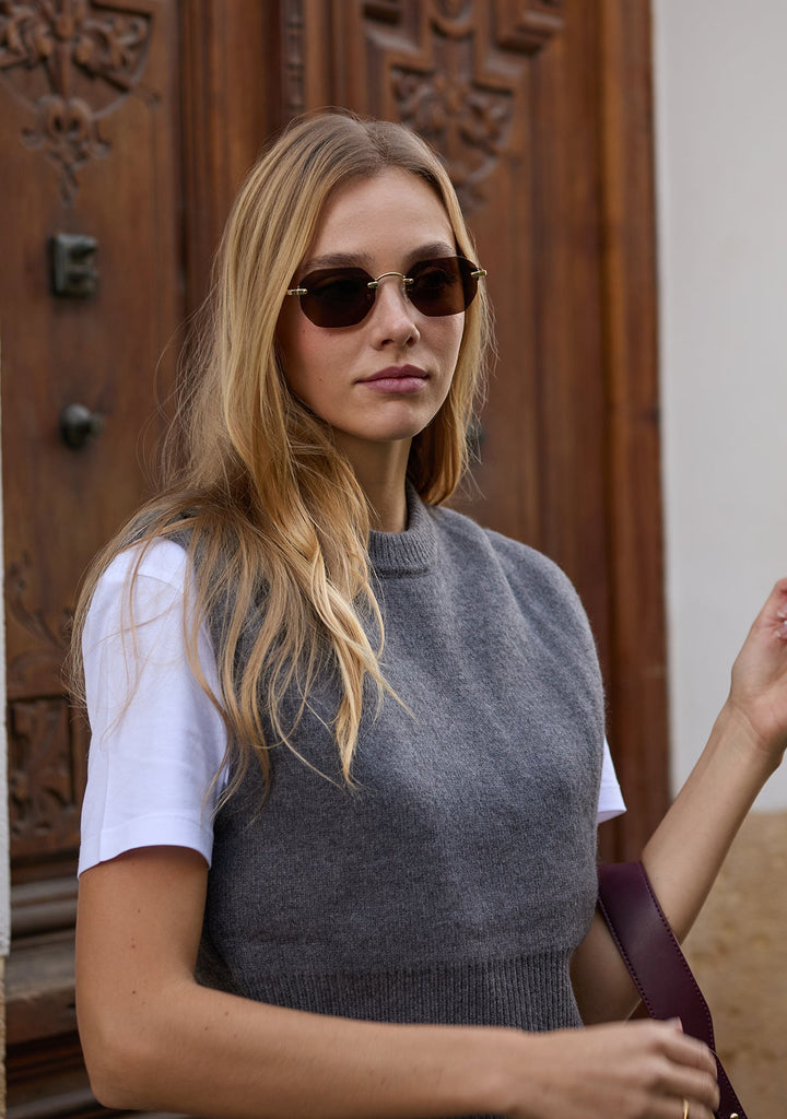 Gold Sunglasses With Brown Lenses Faye