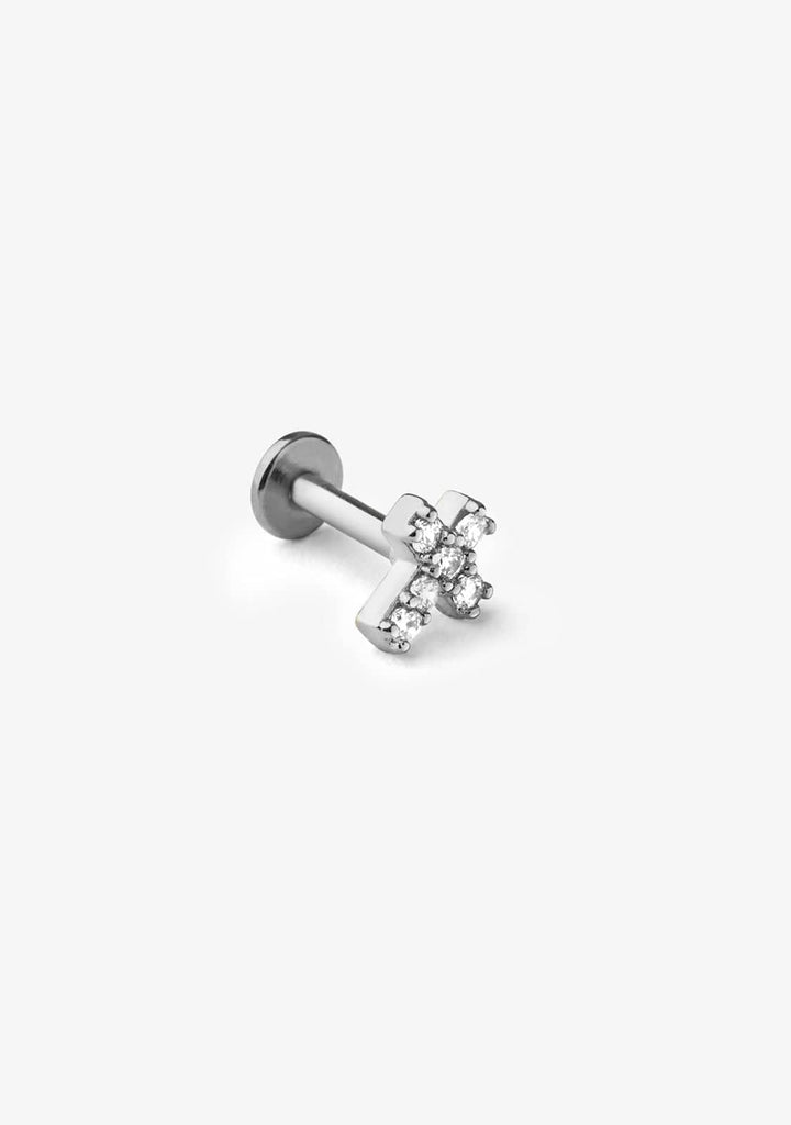 Ear Piercing Cross Silver