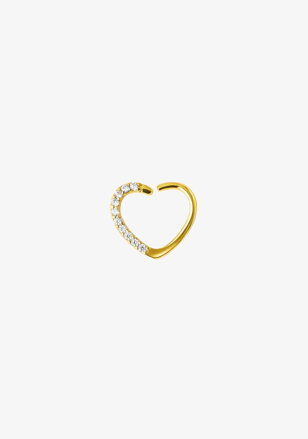 Ear Hoop Piercing Heart Gold