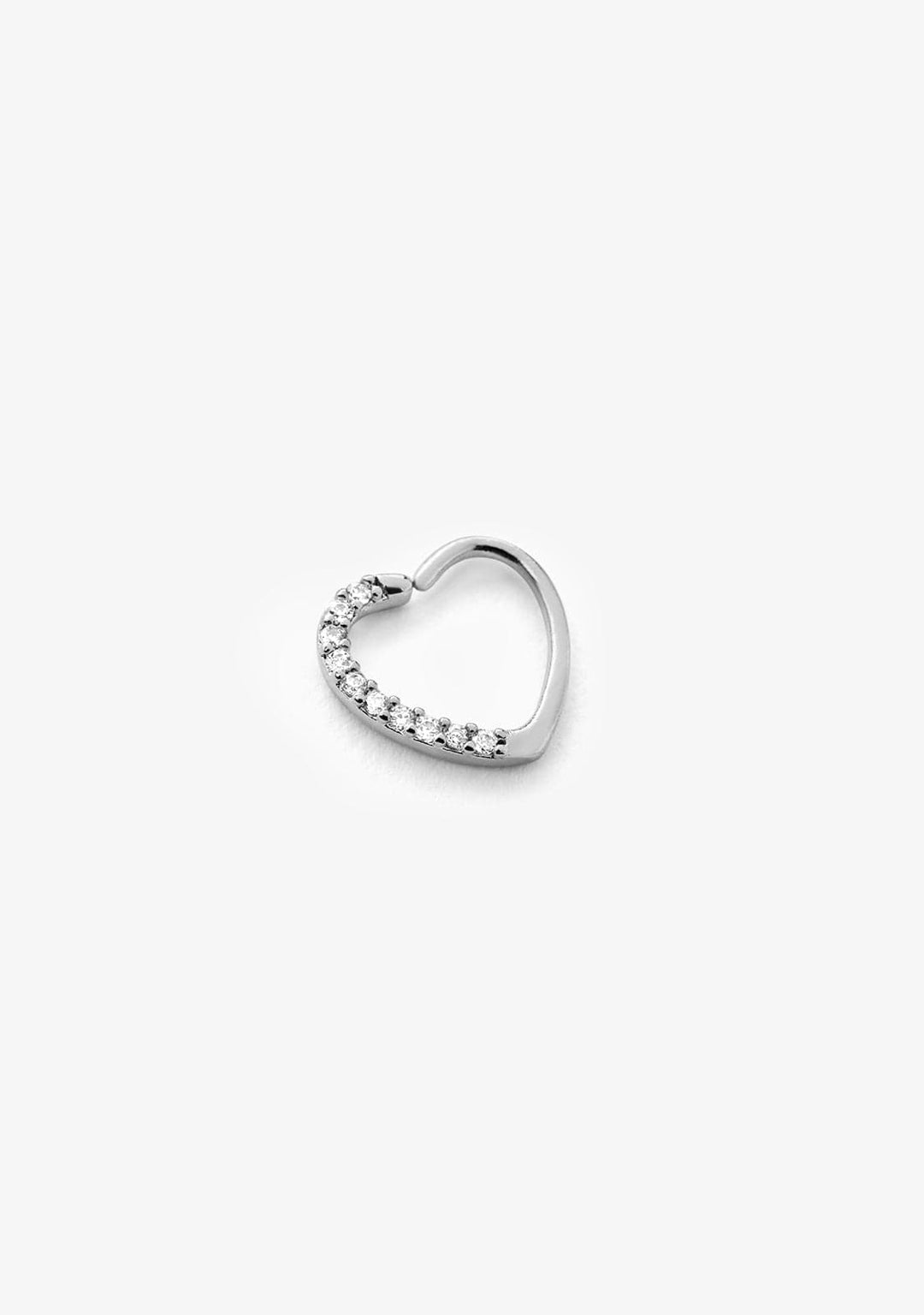 Ear Hoop Piercing Heart Silver