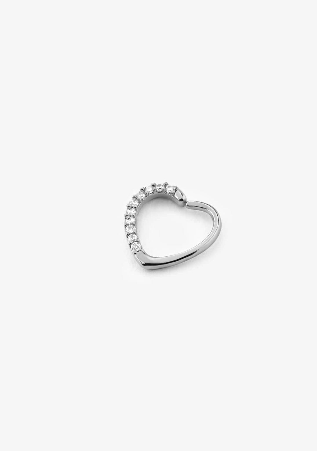 Ear Hoop Piercing Heart Silver