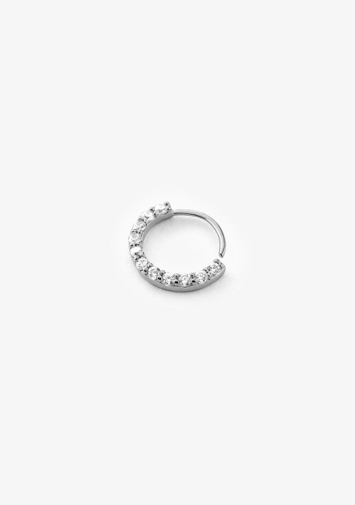 Ear Hoop Piercing Zirconias Silver