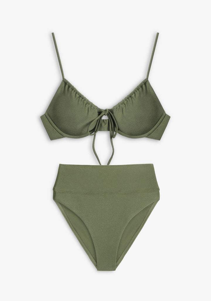 Bikini Rinna Top + Manami Classic Bottom Olive Green