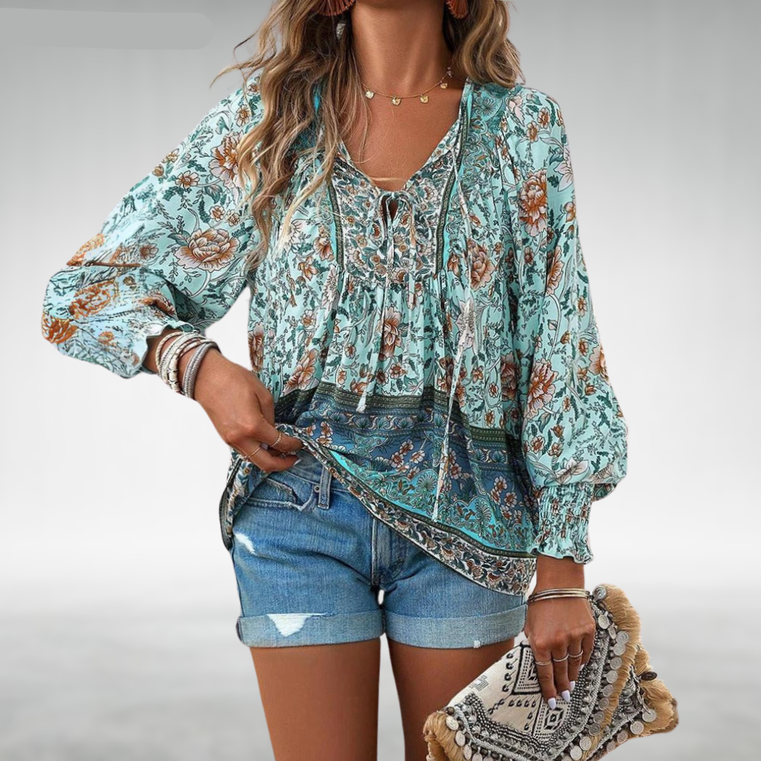 Sabrina - Boho Floral Top