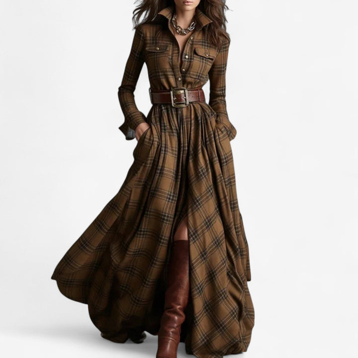 Dina | Timeless Checkered Maxi Dress