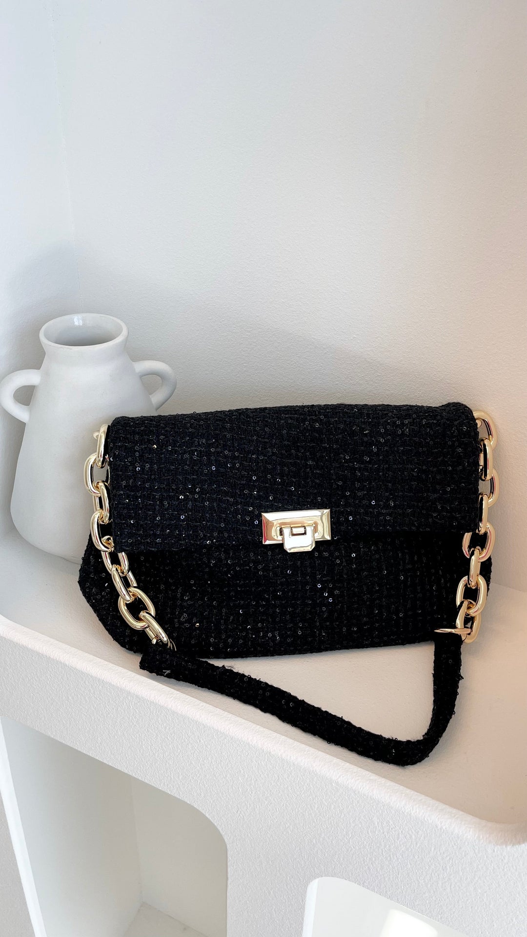 Bolsa de Corrente Fion Boucle - Preta